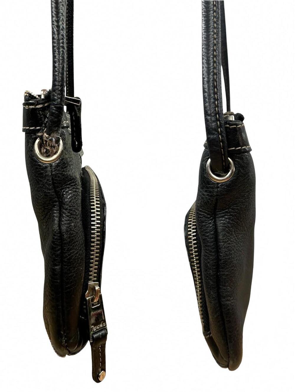 Tignanello Vintage Black Leather Crossbody Bag Y2K Mini Shoulder Purse - Picture 4 of 8
